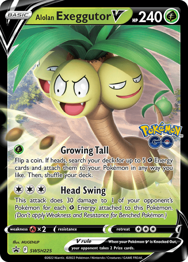 Carta Alolan Exeggutor V SWSH225/307 do set SWSH Black Star Promos — Pokémon TCG | Bynx