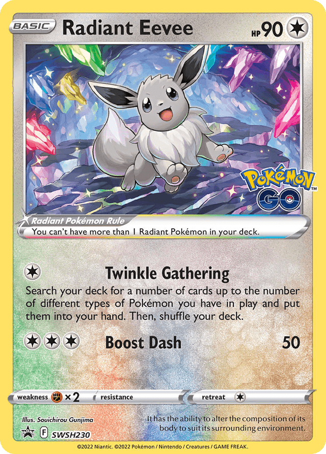 Carta Radiant Eevee SWSH230/307 do set SWSH Black Star Promos — Pokémon TCG | Bynx