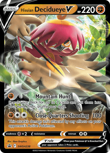 Carta Hisuian Decidueye V SWSH238/307 do set SWSH Black Star Promos — Pokémon TCG | Bynx