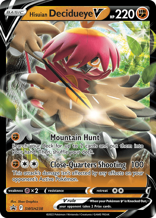 Carta Hisuian Decidueye V SWSH238/307 do set SWSH Black Star Promos — Pokémon TCG | Bynx