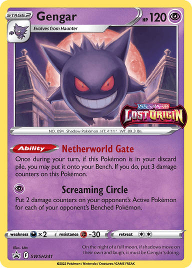 Carta Gengar SWSH241/307 do set SWSH Black Star Promos — Pokémon TCG | Bynx