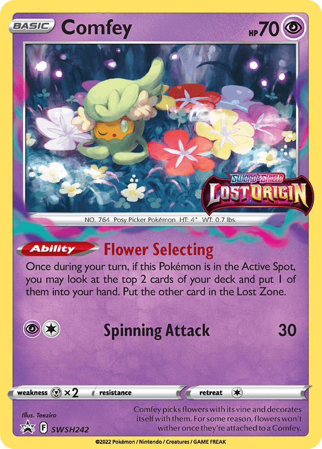 Carta Comfey SWSH242/307 do set SWSH Black Star Promos — Pokémon TCG | Bynx