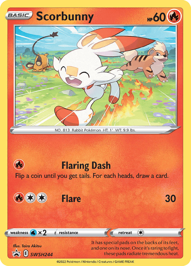 Carta Scorbunny SWSH244/307 do set SWSH Black Star Promos — Pokémon TCG | Bynx