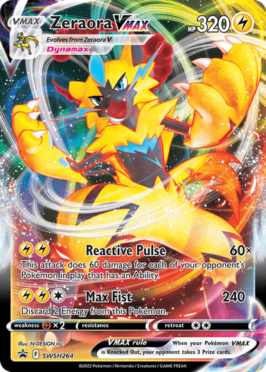 Carta Zeraora VMAX SWSH264/307 do set SWSH Black Star Promos — Pokémon TCG | Bynx