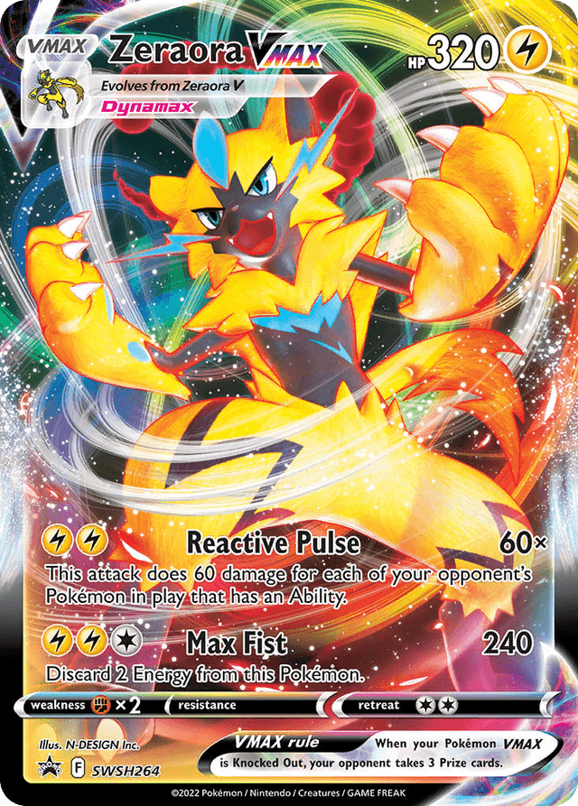 Carta Zeraora VMAX SWSH264/307 do set SWSH Black Star Promos — Pokémon TCG | Bynx