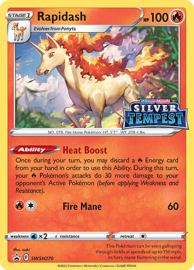 Carta Rapidash SWSH270/307 do set SWSH Black Star Promos — Pokémon TCG | Bynx