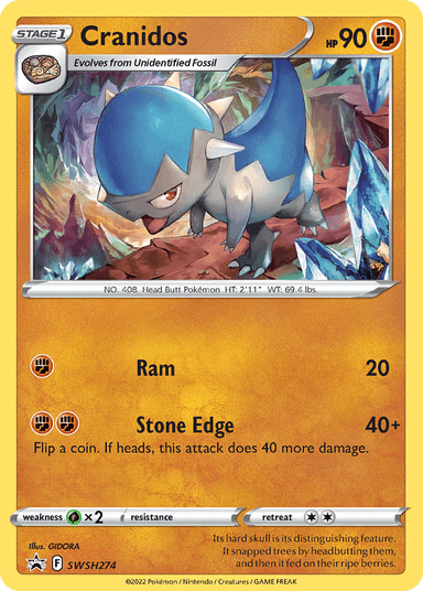 Carta Cranidos SWSH274/307 do set SWSH Black Star Promos — Pokémon TCG | Bynx