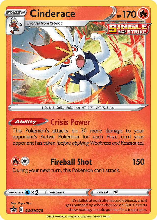 Carta Cinderace SWSH278/307 do set SWSH Black Star Promos — Pokémon TCG | Bynx