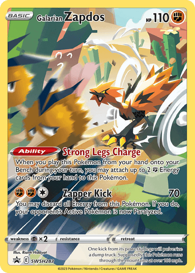 Carta Galarian Zapdos SWSH283/307 do set SWSH Black Star Promos — Pokémon TCG | Bynx