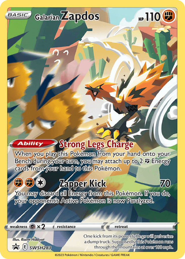 Carta Galarian Zapdos SWSH283/307 do set SWSH Black Star Promos — Pokémon TCG | Bynx