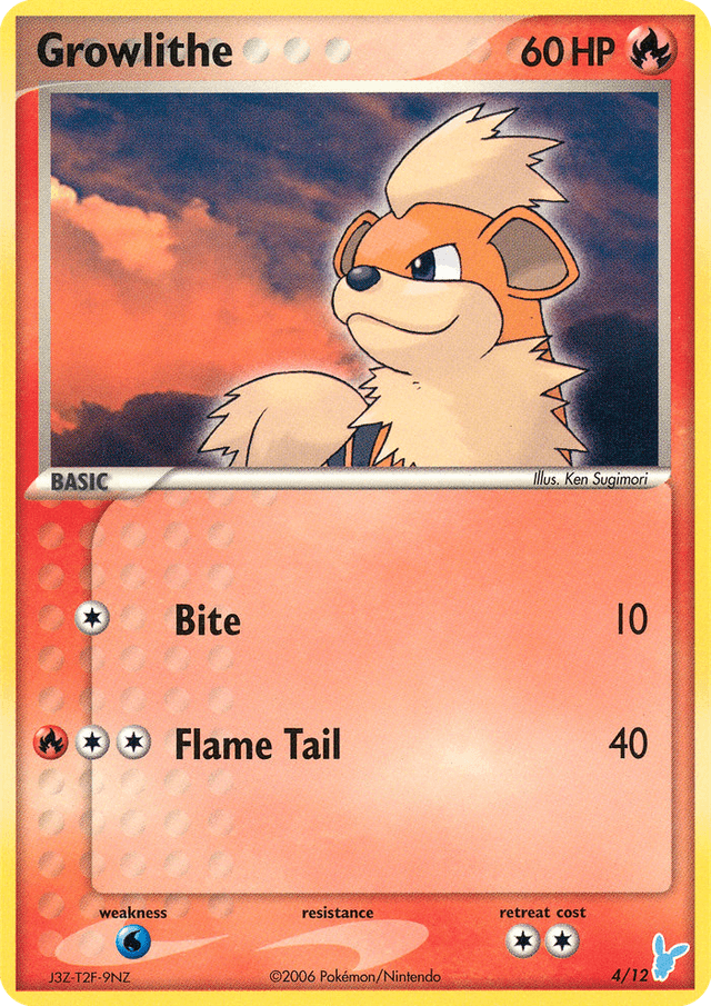 Carta Growlithe 4/12 do set EX Trainer Kit 2 Minun — Pokémon TCG | Bynx