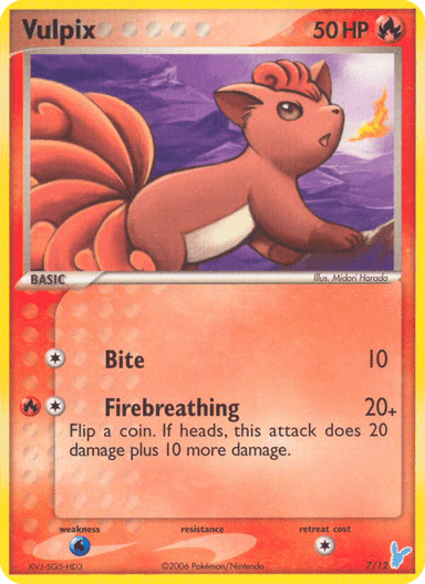 Carta Vulpix 7/12 do set EX Trainer Kit 2 Minun — Pokémon TCG | Bynx
