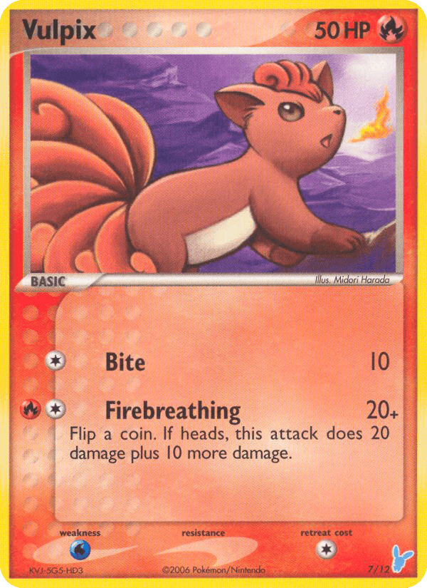 Carta Vulpix 7/12 do set EX Trainer Kit 2 Minun — Pokémon TCG | Bynx