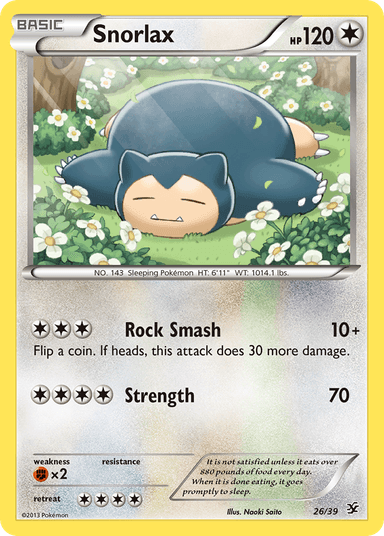 Carta Snorlax 26/39 do set Kalos Starter Set — Pokémon TCG | Bynx