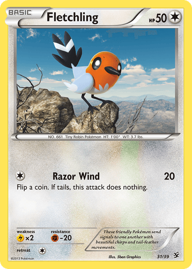 Carta Fletchling 31/39 do set Kalos Starter Set — Pokémon TCG | Bynx