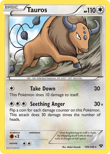 Carta Tauros 100/146 do set XY — Pokémon TCG | Bynx