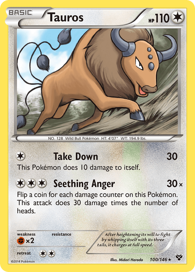 Carta Tauros 100/146 do set XY — Pokémon TCG | Bynx
