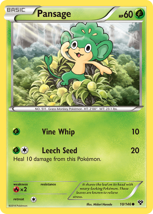 Carta Pansage 10/146 do set XY — Pokémon TCG | Bynx