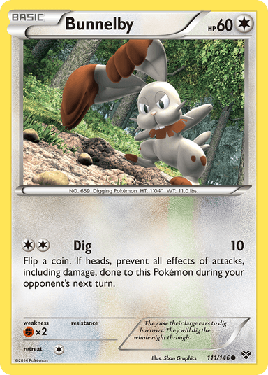 Carta Bunnelby 111/146 do set XY — Pokémon TCG | Bynx