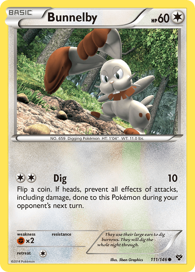 Carta Bunnelby 111/146 do set XY — Pokémon TCG | Bynx