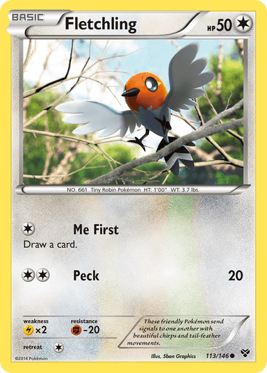 Carta Fletchling 113/146 do set XY — Pokémon TCG | Bynx