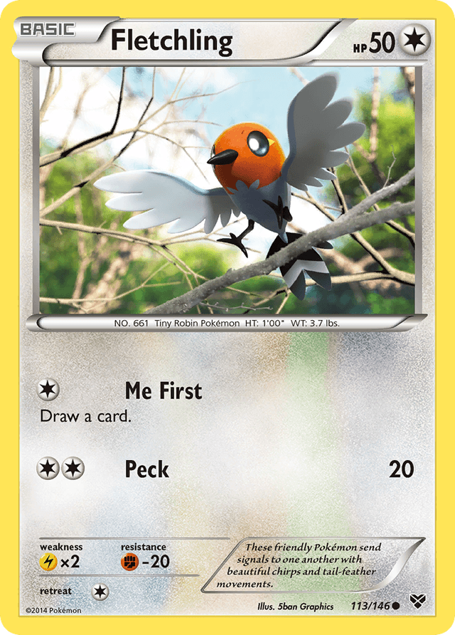 Carta Fletchling 113/146 do set XY — Pokémon TCG | Bynx
