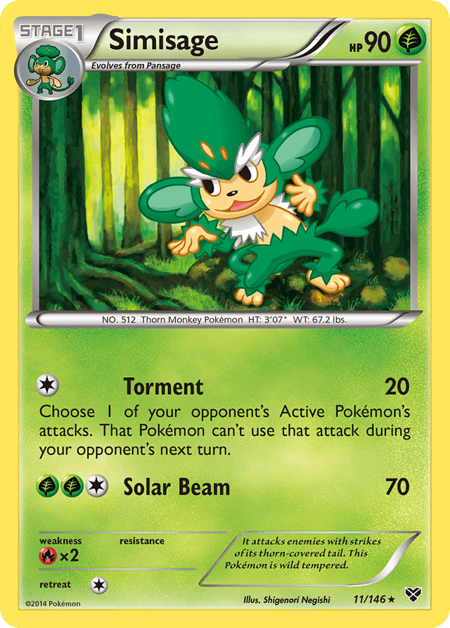 Carta Simisage 11/146 do set XY — Pokémon TCG | Bynx