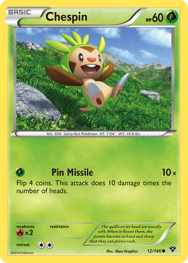 Carta Chespin 12/146 do set XY — Pokémon TCG | Bynx