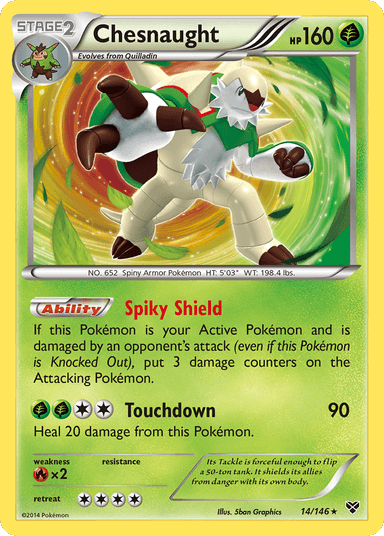 Carta Chesnaught 14/146 do set XY — Pokémon TCG | Bynx