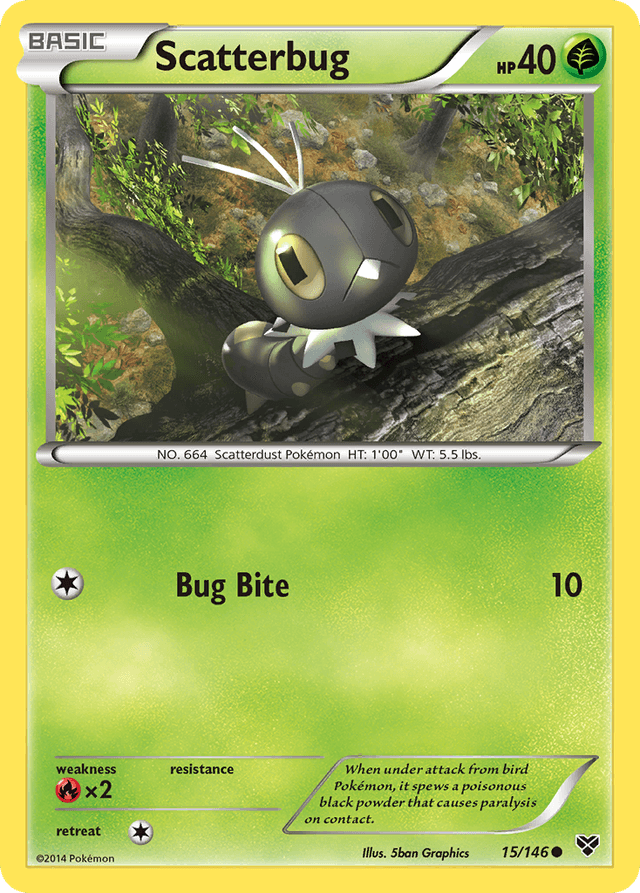 Carta Scatterbug 15/146 do set XY — Pokémon TCG | Bynx