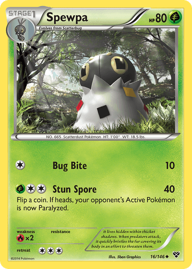 Carta Spewpa 16/146 do set XY — Pokémon TCG | Bynx