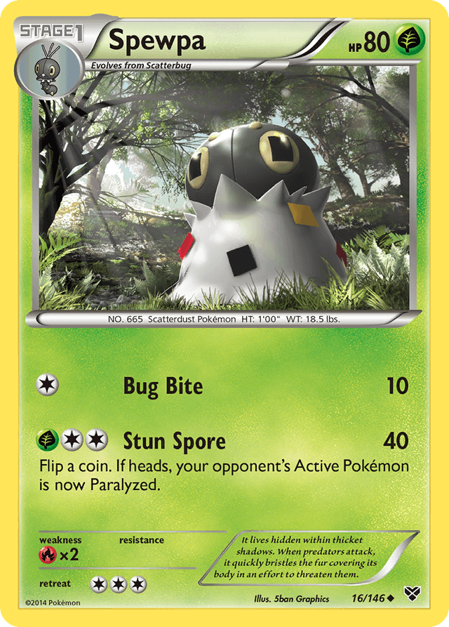 Carta Spewpa 16/146 do set XY — Pokémon TCG | Bynx