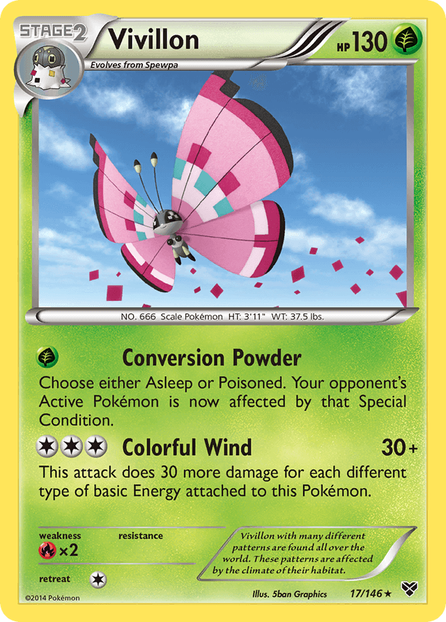 Carta Vivillon 17/146 do set XY — Pokémon TCG | Bynx