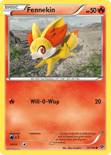 Carta Fennekin 24/146 do set XY — Pokémon TCG | Bynx