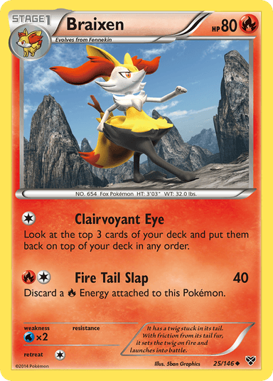Carta Braixen 25/146 do set XY — Pokémon TCG | Bynx