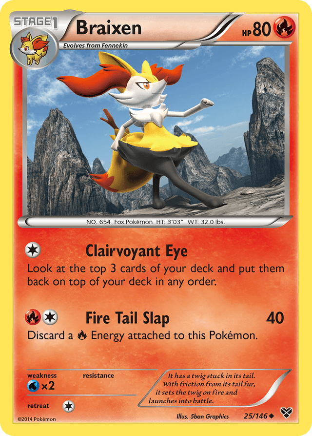 Carta Braixen 25/146 do set XY — Pokémon TCG | Bynx