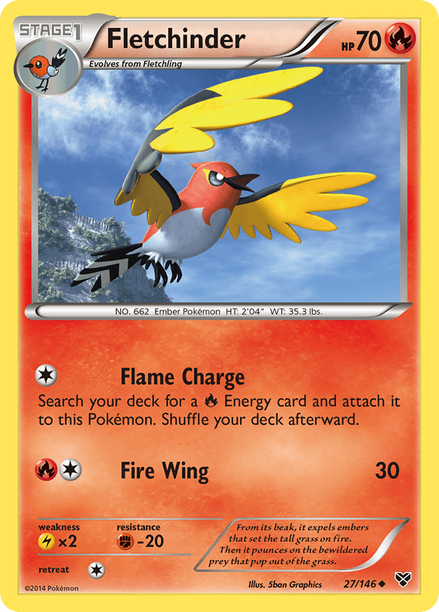 Carta Fletchinder 27/146 do set XY — Pokémon TCG | Bynx