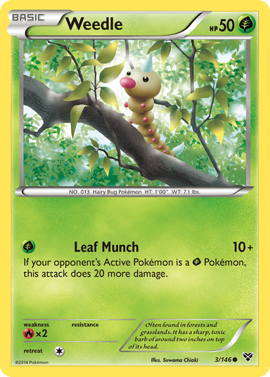 Carta Weedle 3/146 do set XY — Pokémon TCG | Bynx