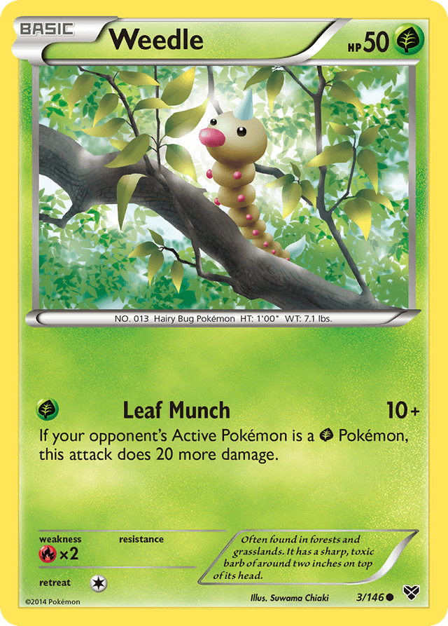 Carta Weedle 3/146 do set XY — Pokémon TCG | Bynx