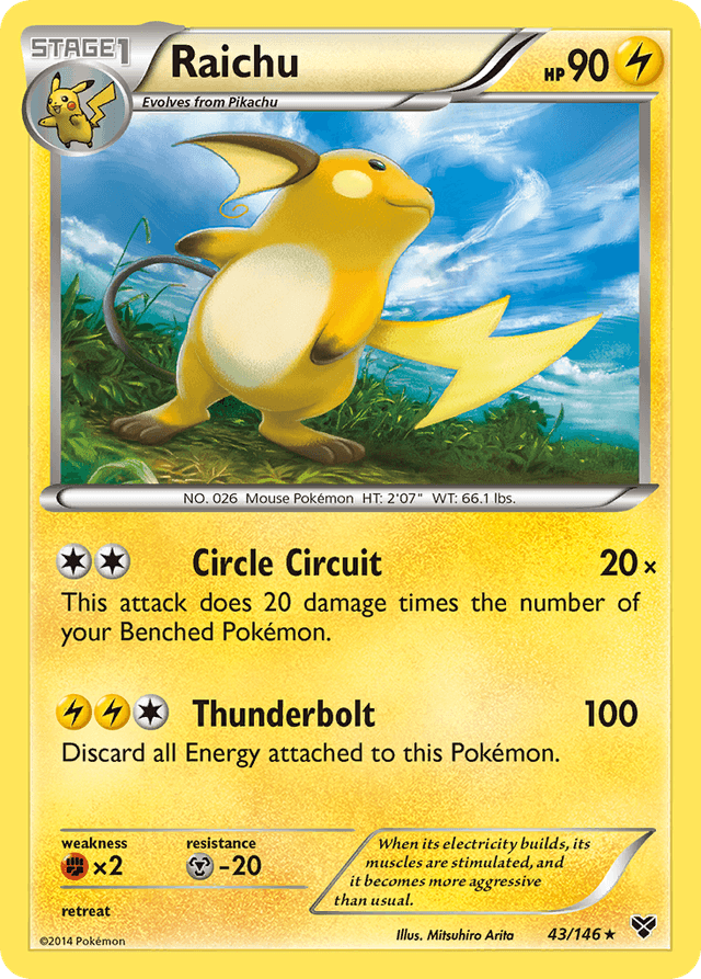 Carta Raichu 43/146 do set XY — Pokémon TCG | Bynx