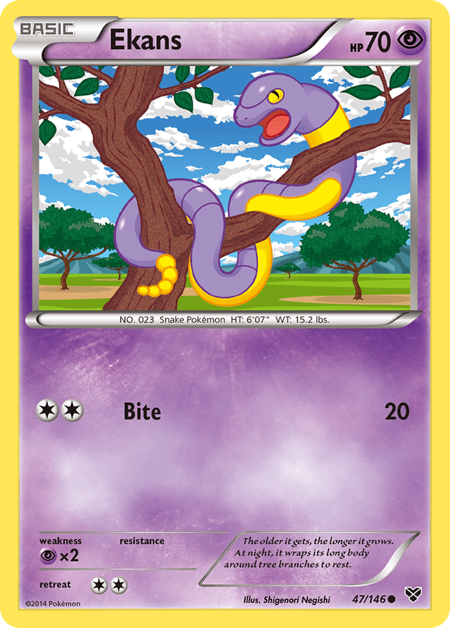 Carta Ekans 47/146 do set XY — Pokémon TCG | Bynx