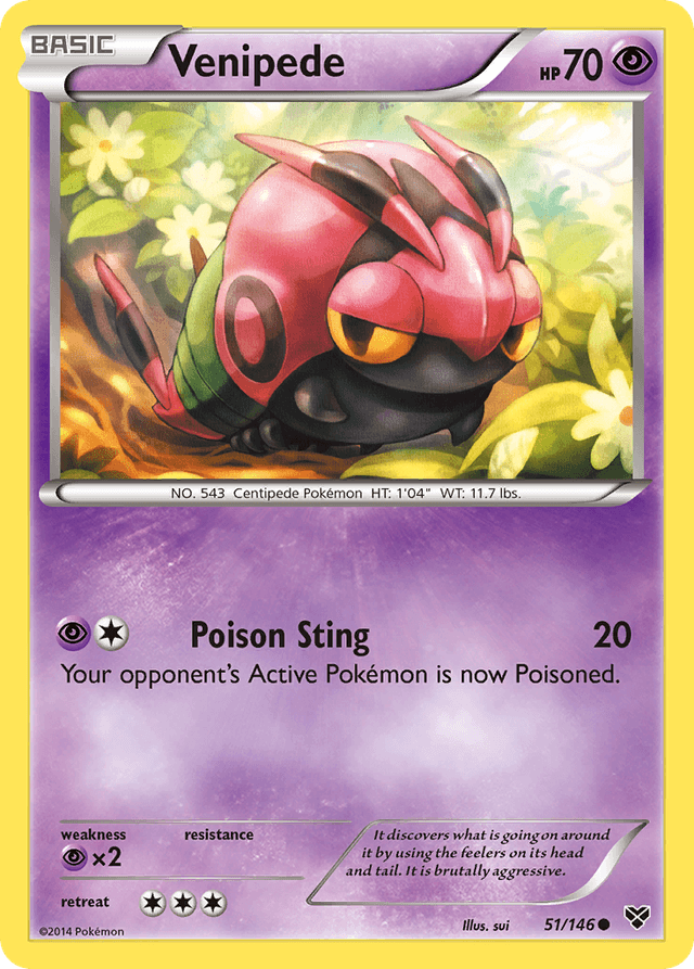 Carta Venipede 51/146 do set XY — Pokémon TCG | Bynx