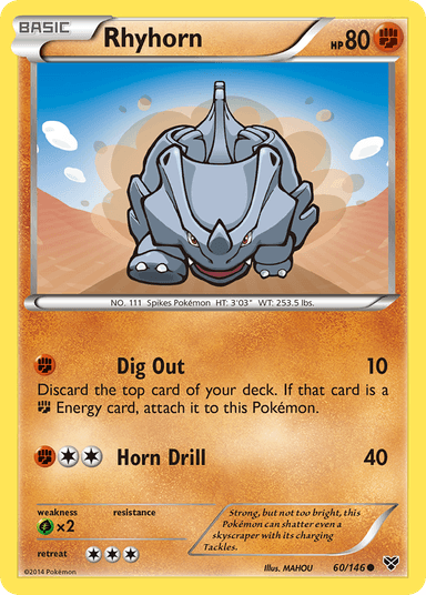 Carta Rhyhorn 60/146 do set XY — Pokémon TCG | Bynx