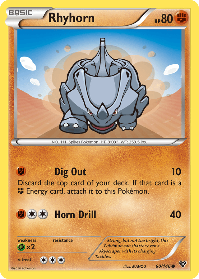 Carta Rhyhorn 60/146 do set XY — Pokémon TCG | Bynx