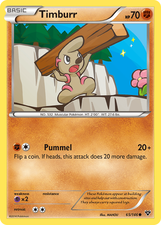 Carta Timburr 65/146 do set XY — Pokémon TCG | Bynx