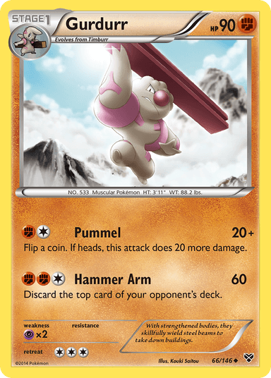 Carta Gurdurr 66/146 do set XY — Pokémon TCG | Bynx