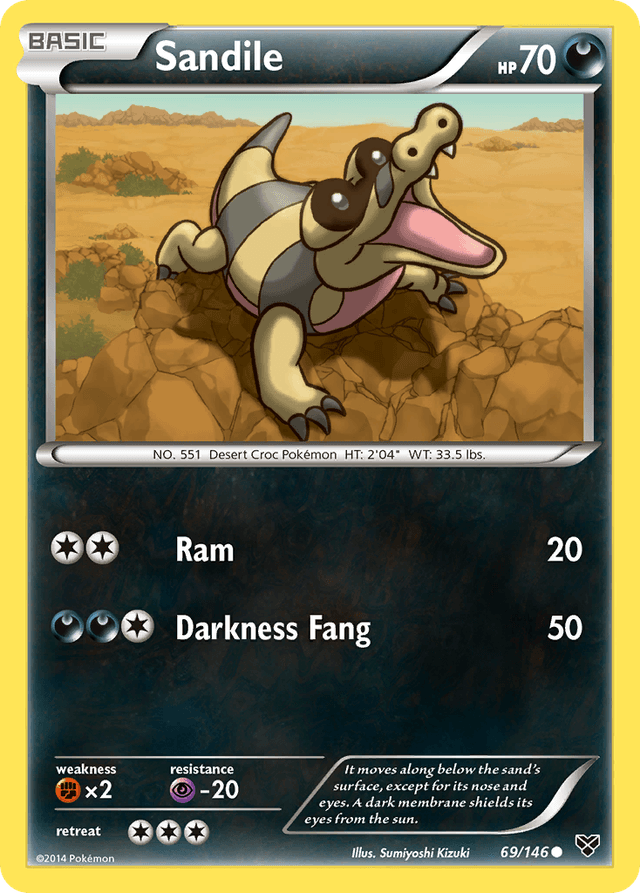 Carta Sandile 69/146 do set XY — Pokémon TCG | Bynx