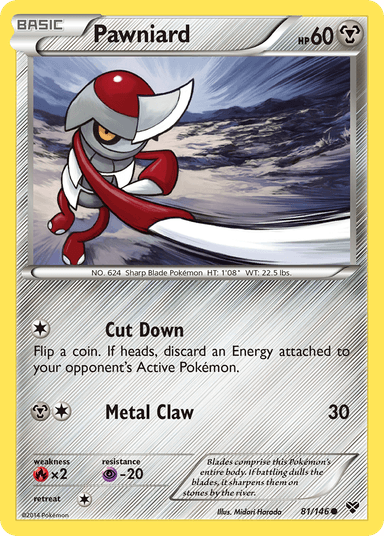Carta Pawniard 81/146 do set XY — Pokémon TCG | Bynx