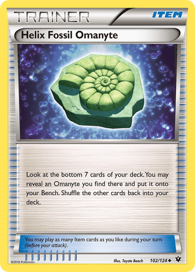 Carta Helix Fossil Omanyte 102/124 do set Fates Collide — Pokémon TCG | Bynx