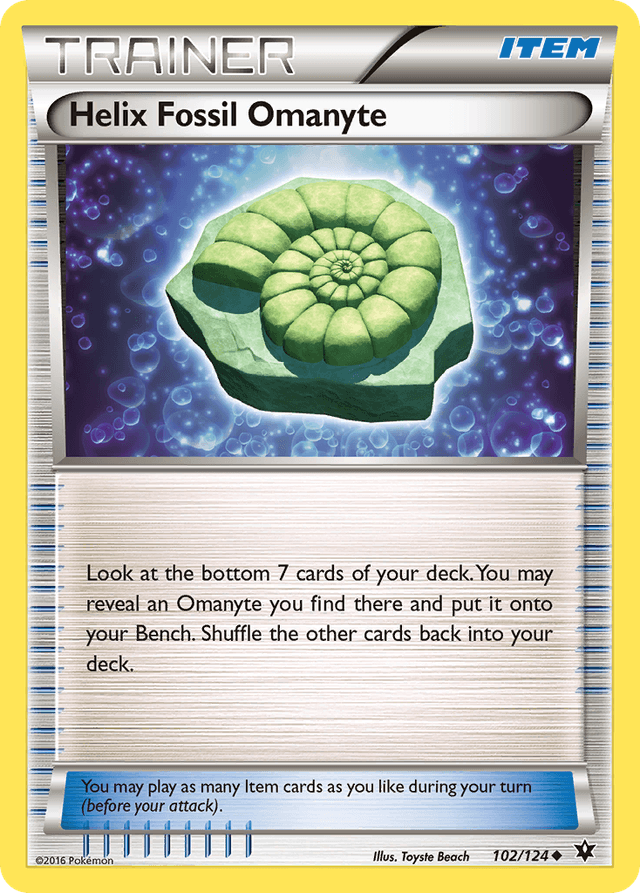 Carta Helix Fossil Omanyte 102/124 do set Fates Collide — Pokémon TCG | Bynx